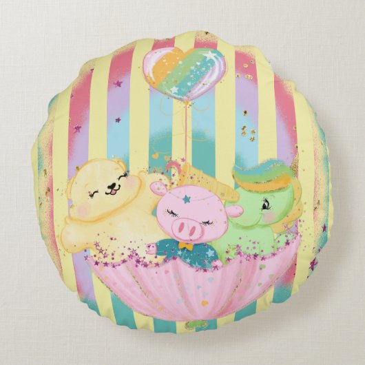 Sierkussen Bedtime Buddies Rond Kussen (Achterkant)