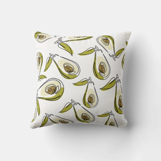 Sierkussen beschikt over een schattige avocado. (Achterkant)