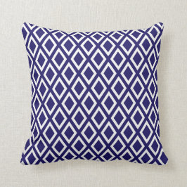 Sierkussen blauw en wit diamantpatroon