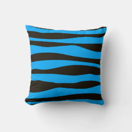 Sierkussen Blauw en zwarte zebra afdrukken