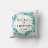 Sierkussen Blue Floral Wedding Keepomwille (Achterkant)