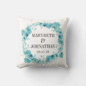 Sierkussen Blue Floral Wedding Keepomwille (Voorkant)