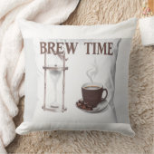 Sierkussen "Brew Time" – zandloper en koffiekopje (Deken)