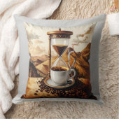 Sierkussen "Brew Time" - zandloper en kopje (Deken)