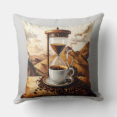 Sierkussen "Brew Time" - zandloper en kopje (Achterkant)