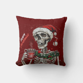 Sierkussen Christmas Skeleton met Hot Cocoa