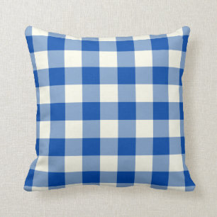 Sierkussen Cobalt Blue Gingham