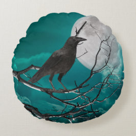 Sierkussen, De raaf in het groen Rond Kussen