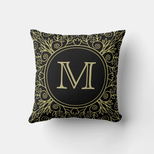 Sierkussen decoratief grensmonogram (Achterkant)