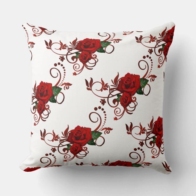 Sierkussen Decoratief Red Roses Pattern (Voorkant)