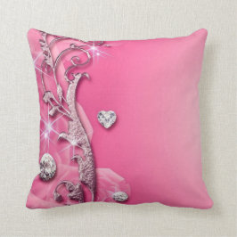 Sierkussen Elegant Pink Rose Diamonds