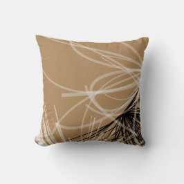 Sierkussen elegant zwart-wit en tan Abstract desig