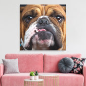 Sierkussen Engelse Bulldog Canvas Afdruk (Insitu (Woonkamer))