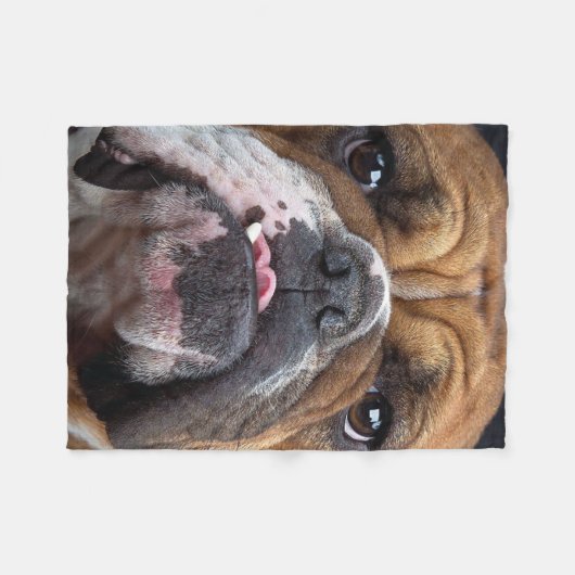 Sierkussen Engelse Bulldog Fleece Deken (Voorkant (Horizontaal))