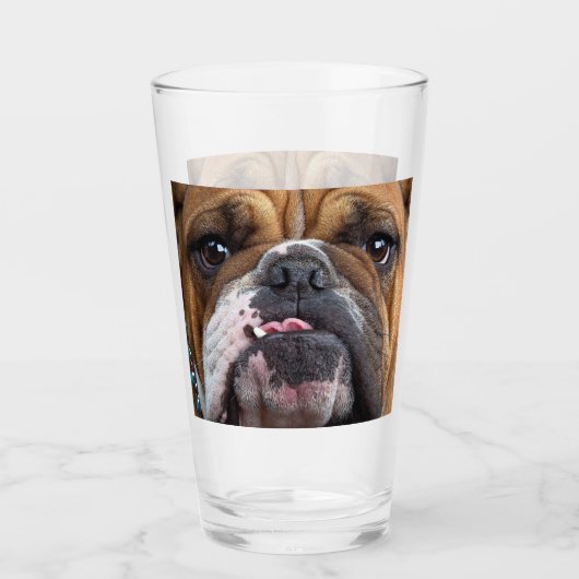 Sierkussen Engelse Bulldog Glas (Voorkant)