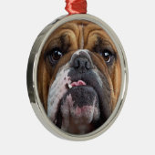 Sierkussen Engelse Bulldog Metalen Ornament (Rechts)