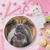 Sierkussen Engelse Bulldog Papieren Bordje (Feest)