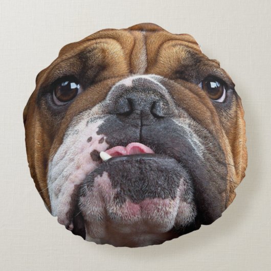 Sierkussen Engelse Bulldog Rond Kussen (Achterkant)