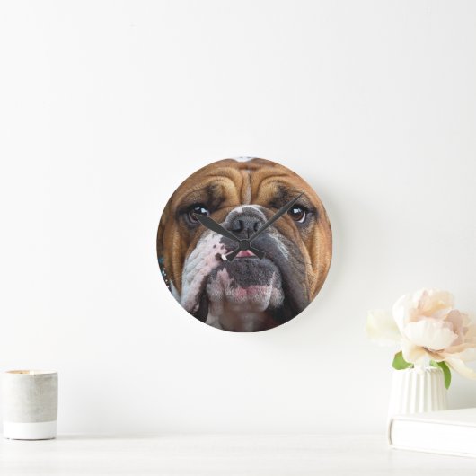Sierkussen Engelse Bulldog Ronde Klok (Huis)