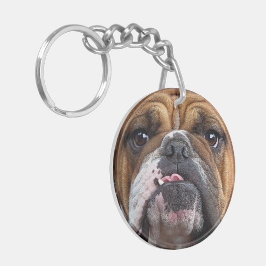 Sierkussen Engelse Bulldog Sleutelhanger (Voorkant Links)