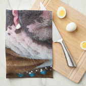 Sierkussen Engelse Bulldog Theedoek (Quarter Fold)