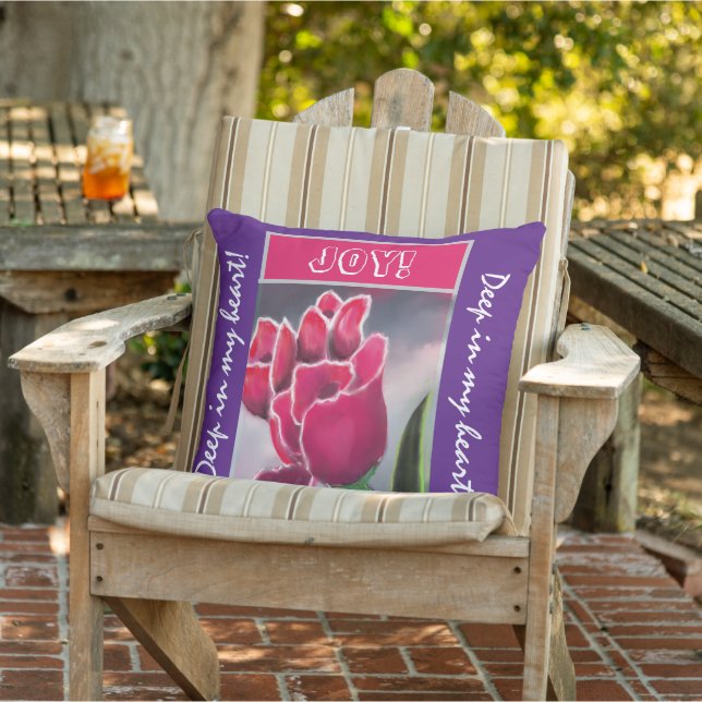 Sierkussen Floral Design, persoonlijke typografie (Stoel)