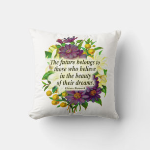 Sierkussen Floral Eleanor Roosevelt Quote