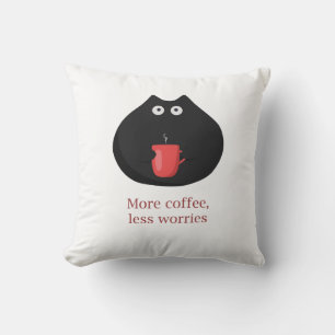 Sierkussen Funny Cat and Coffee