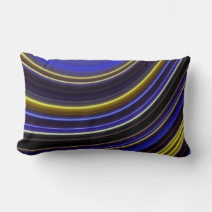 Sierkussen, gebogen Neon Stripes, blauw goud Kussen