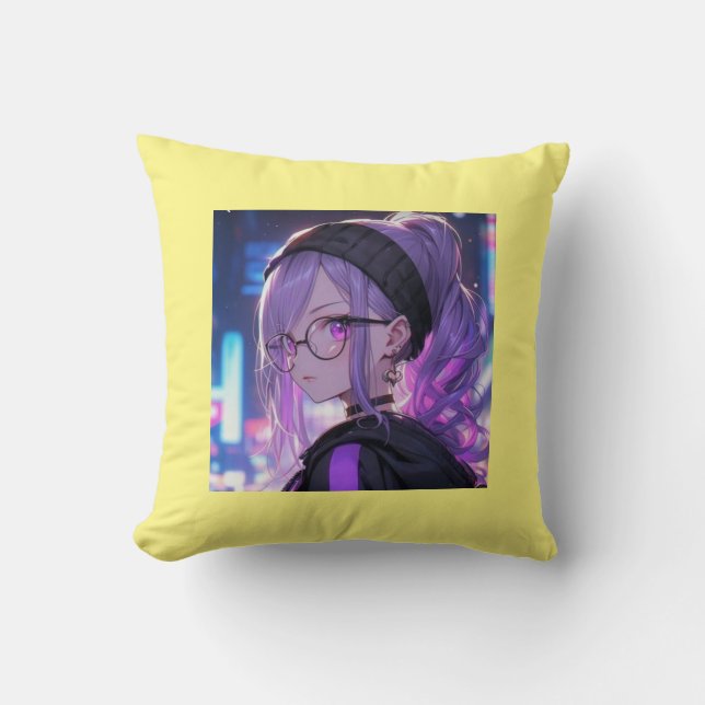 Sierkussen geel kleur polyester Kussen (Voorkant)