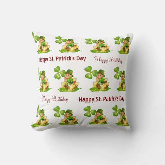Sierkussen, Gelukkige Verjaardag St. Patrick's Day Kussen (Voorkant)