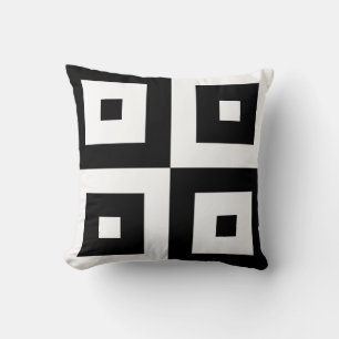 Sierkussen Graphic Black en White Squares