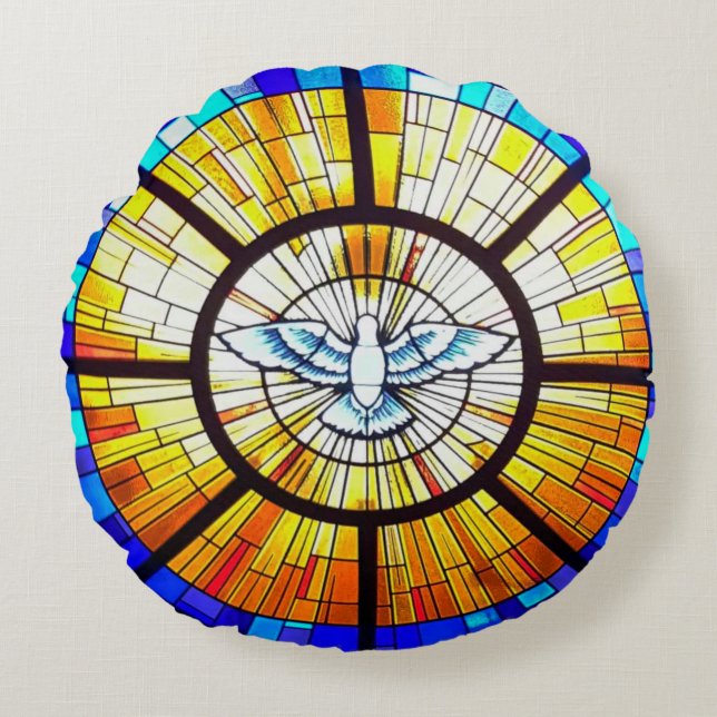 Sierkussen Heilige Geest Prayer Rond Kussen (Voorkant)