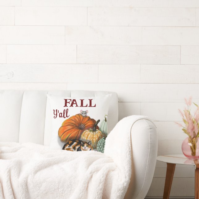 Sierkussen, herfst, met Calico Cat, muis, pumpki Kussen (Bank)