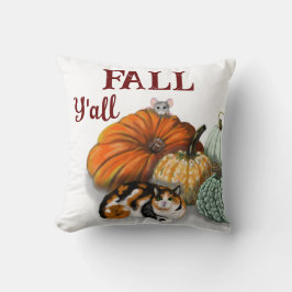 Sierkussen, herfst, met Calico Cat, muis, pumpki Kussen