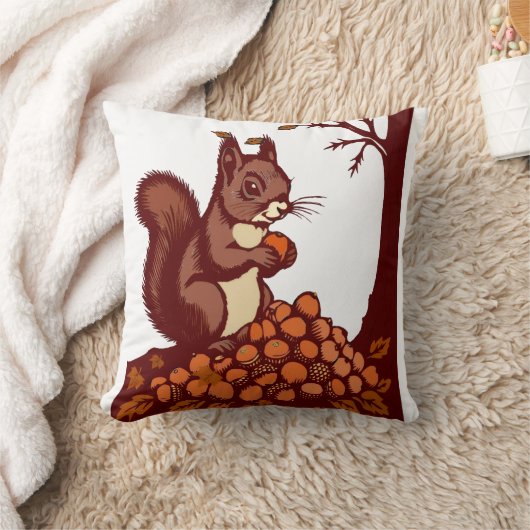 🐿️ Sierkussen Herfsteekhoorn (Deken)