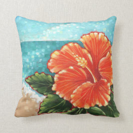 Sierkussen "Hibiscus by the Beach"
