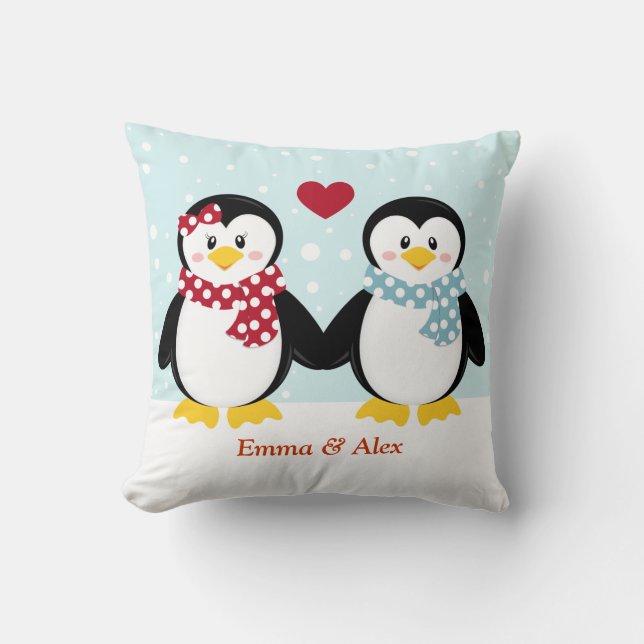 Sierkussen Holiday Penguins (Voorkant)