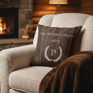 Sierkussen-houten kajuitmonogram gepersonaliseerd kussen