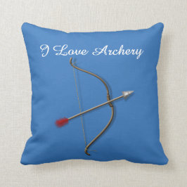 Sierkussen "I Love Archery" in Blue