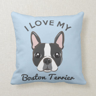 Sierkussen "Ik hou van mijn Boston Terrier"
