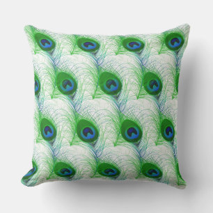 Sierkussen in de openlucht — Peacock-veren