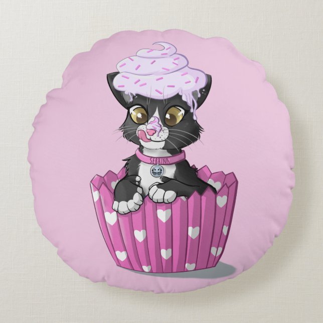 Sierkussen in de Sebrina-ronde (16 inch) Rond Kussen (Voorkant)