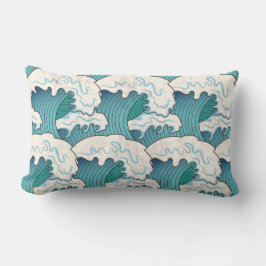 Sierkussen Japanse Waves Lumbar Kussen