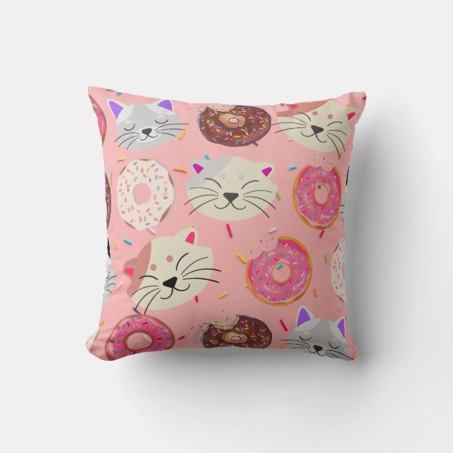 Sierkussen katten en donuts (Voorkant)