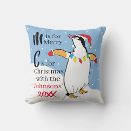 Sierkussen Kerstmis Penguin