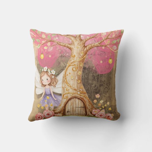 Sierkussen kleurrijke lentefee (Achterkant)