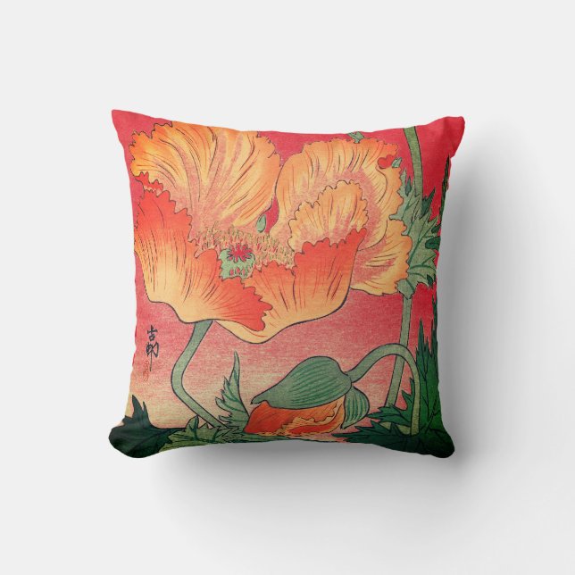SIERKUSSEN KOPTEKST VAN KLANT JAPANESE POPPY PRINT (Voorkant)