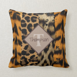 Sierkussen Leopard- en tijgerafdruknaam