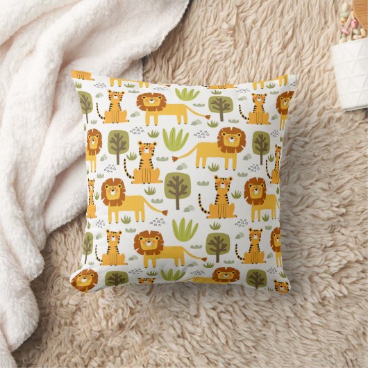Sierkussen Lion Tiger Oerwoud (Deken)